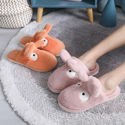 China Fashion trend men's and women's winter shoes new warm thick, non-slip, wear-resistant and cushioning household plush cotton slippers for sale