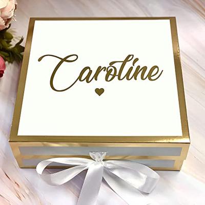 China Recyclable Luxury Custom Packaging Wine Cosmetics Cardboard Folding Box Magnetic Gift Box With Ribbon for sale