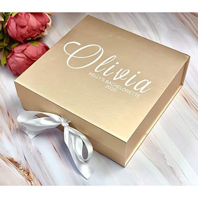 China Recyclable Luxury Gold Cosmetics Packaging Box Magnetic Birthday Folding Boxes Gift Box With Ribbon for sale