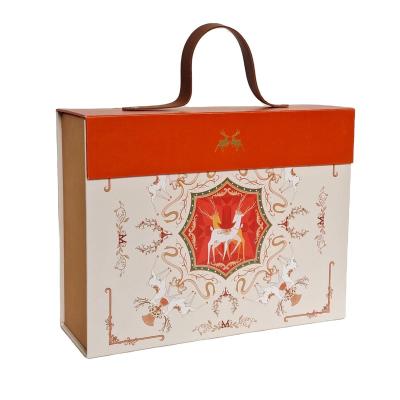 China Recyclable Custom Exquisite Printing Magnetic Cardboard Gift Boxes Cosmetics Packaging Boxes With Handle for sale