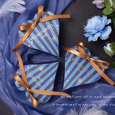 China Blue Heart Shaped Small Chocolate Candy Recyclable Luxury Packaging Box Gift Boxes for sale