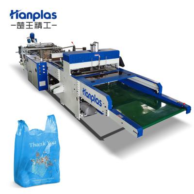 China Factory HP-VA One Lane PP PE T Shirt Vest Bag Making Machinery Biodegradable Carry Bag Making Machine Plastic Shopping Bag Making Machine for sale