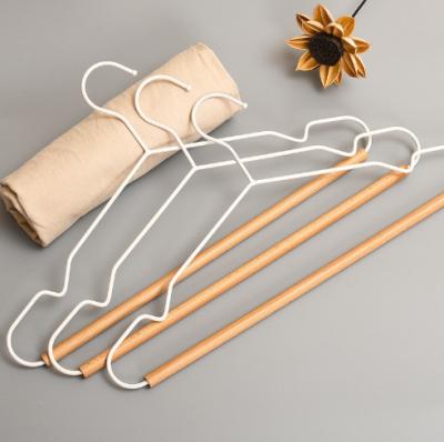 China Multifunctional non slip wooden and metal hangers wholesale for shirt hangers for sale