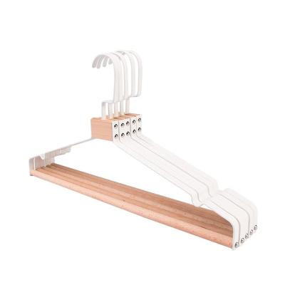 China LEEKING Factory Customization Multifunctional Iron Art Clothes Rack Non-slip Metal Hanger with Wooden Bar for sale