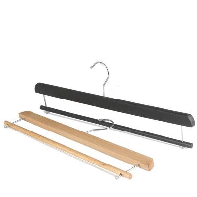 China Multifunctional and Durable Wooden Trouser Hanger Cover Hanger for sale