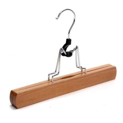 China Multifunctional High Quality Solid Wood Non Slip Clip Skirt Skirt Hanger for sale