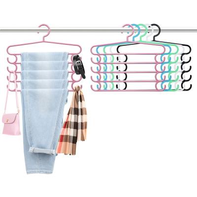 China LEEKING Multifunctional Multi-Layer Strappy Dress Tank Tops Pants Skirts Storage Plastic Hangers for sale