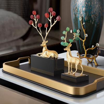 China Metal Decor Home Ornaments Opening Housewarming Gifts Nordic Decoration Crafts Living Room Decor Christmas Ornaments Metal Zinc Alloy Deer Decorations Home Accessories for sale