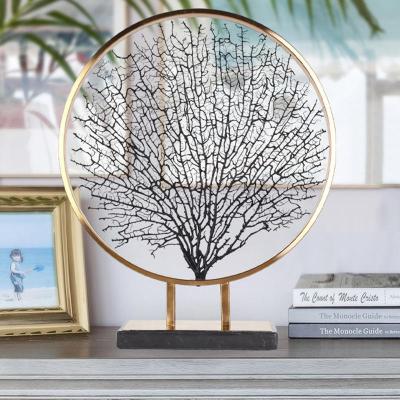 China Gold Plated Metal Coral Sea Tree Decorations Modern Home Bed Room Living Room Farmhouse Desk Craft Decor Accessories For Home for sale