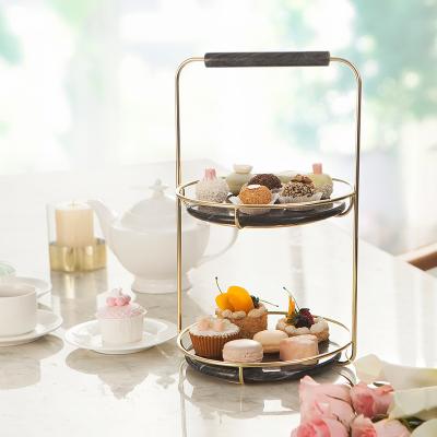 China Nordic Creative Superior Kitchen Food Dessert Frame Metal Grade Decoration Viable Storage Tray for sale