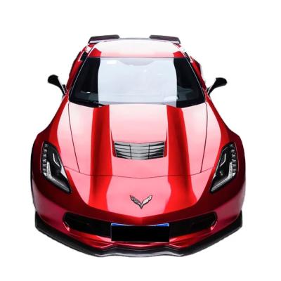 China Business/Luxury Air Bubble Free easy construction charming red supper gloss metal Vinyl Stickers car vinyl wrap for sale