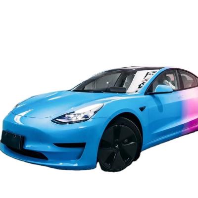 China Exterior Decoration Gloss  Blue to Pink Custom Designed  printing waterproof pvc car wrap for sale