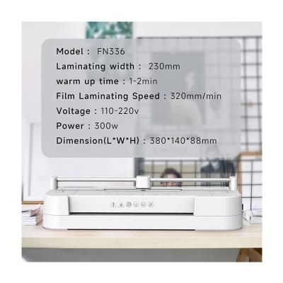 China 100% Original Laminator Hot Cold Roll Laminating Machine FN336 A4 A5 A6 for sale