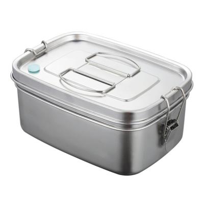 China Freshness Preservation Stainless Steel Bento Box Snack Food Container with Lock Clips for School for sale