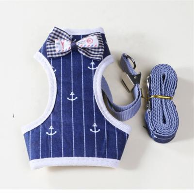 China Wholesale Custom Adjustable Pet Mesh Vest Cotton Harness and Leash Set for sale