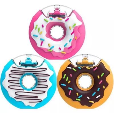 China BPA FREE Stocked Plastic Donuts Shape Water Bottles For Kids Children Cute Outdoor Drinking Bottle With Straw Strap for sale