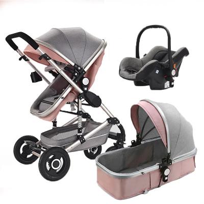 China Multifunctional 3 In 1 Baby Stroller High Landscape Can Sit Reclining Light Folding Two Way Eggshell Design Baby Stroller for sale