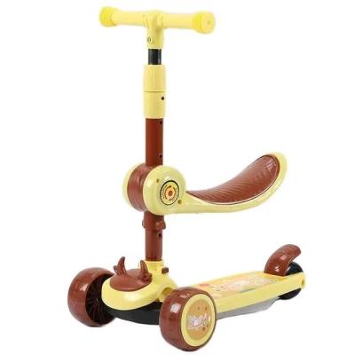 China Hot selling PU widened flash wheel 3 wheel PU flash scooter outdoor kids kick scooters foot scooters for kids for sale