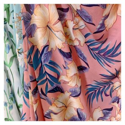 China Stain Resistant Supply 100%Polyester Shaoxing Soft Breathable Dress Apparel Printed Chiffon Fabric Stock Fabric for sale