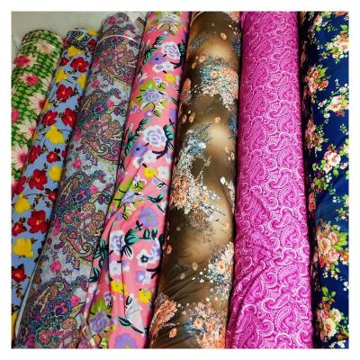 China High Quality Woven Four Way Stretch Polyester Spandex Printed Fabric For Women's Stock Apparel Fabric for sale