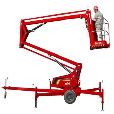 China Construction Aerial Work Electric Self Propelled Mini Articulated Towable Boom Lift 14m Hidrclic Good price for sale