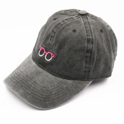 China MOQ COMMON Small Custom Embroidery Washed Cotton Distressed Dad Hats for sale