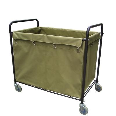 China Modern Wholesale Hotel Laundry Trolley Cart Quadrate Wet Canvas Laundry Cart for sale