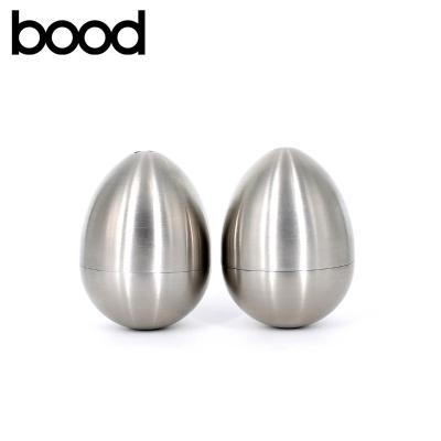 China Sustainable Egg Shape 304 Stainless Steel Salt And Pepper Shaker In Tumbler Design for sale