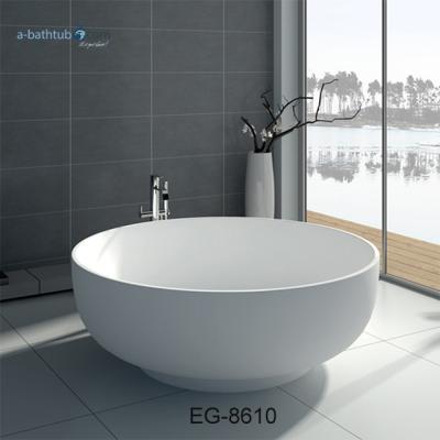 China Smooth Round Freestanding Artificial Stone Bathtub for sale