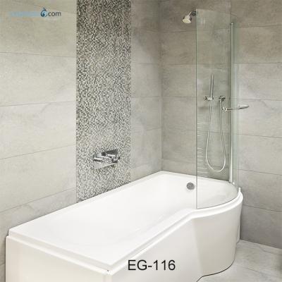 China Eco - Friendly Simple Acrylic Corner Bathtub With Shower Screen for sale