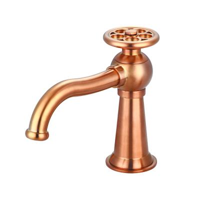 China Transitional Classic Single Hole Control Wheel Handle Toilet Sink Lead Free Brass Rotary Top Faucet for sale