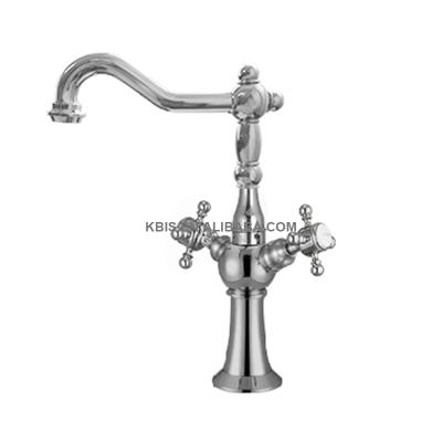 China Victorian Style Single Hole Cross Handle Lavatory Sink Faucet for sale