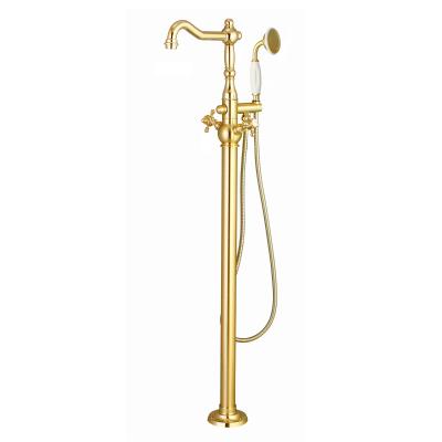 China Freestanding Floor Stand Faucets Victorian Porcelain Handshower Tub And Shower Faucet for sale