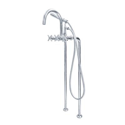 China Sliding Bar Modern Double-leg Freestanding Telephone Tub And Shower Faucet for sale