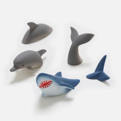 China Creative and Personalized Europe Marine Fridge Sticker Dolphin 3D Shark Creature Resin Magnet for sale