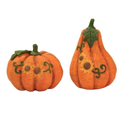 China Orange Festival Border Pumpkin Harvest Thanksgiving Resin Simulation Model Garden Decoration for sale