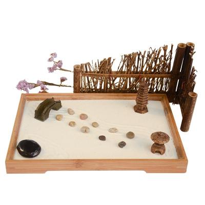 China Other Customized Zen Garden Sand Mini Zen Garden Japanese Resin Decoration DIY Family Desktop Ornaments for sale