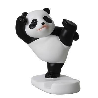 China Europe Resin Opens Mobile Phone Cute Peripheral Lazy Person Panda Bracket Flat Low Desktop Ornaments for sale