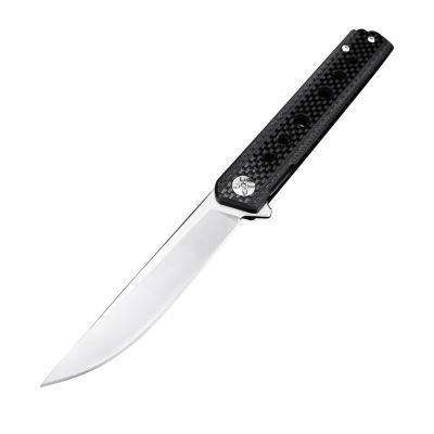 China Quick-change Camping Bush Hunting Outdoor Survival Carbon Fiber Handle Tactical Folding Knife for sale