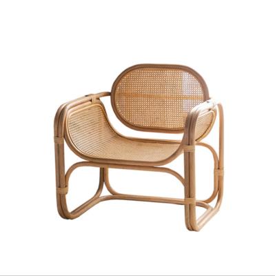 China Contemporary Nordic Indoor Outdoor Indoor Outdoor Backrest Chair Rattan Patio Balcony Sofa Chair Rattan Leisure Ins Lazy Chair for sale