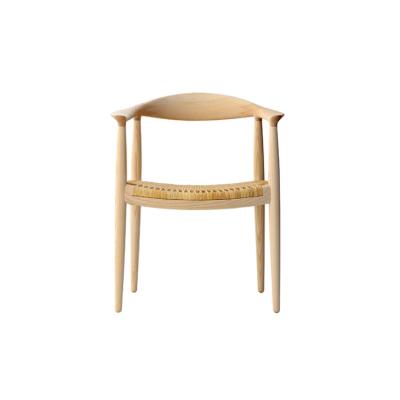 China Contemporary Nordic Ash Wood Rattan Solid Wood Armchair Dining Chair Receives Guest Chair Designer The Chair Cane Is Woven for sale