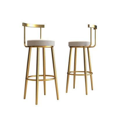 China Xingsheng Bar Stool Iron Bar Chair High Foot Modern Nordic Gold Back Stool Net Red Red Chair for sale