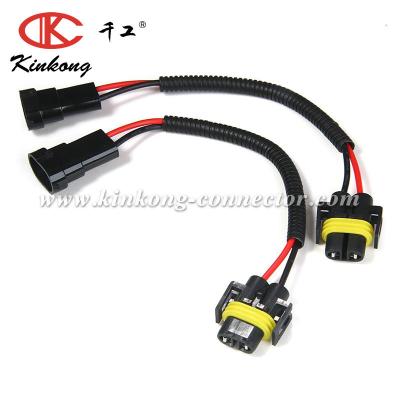 China Automotive Customized H11 Female And Male Plug H8 Wire LED Fog Light Heavy Duty Harness Extension Wire Connector Connector for sale