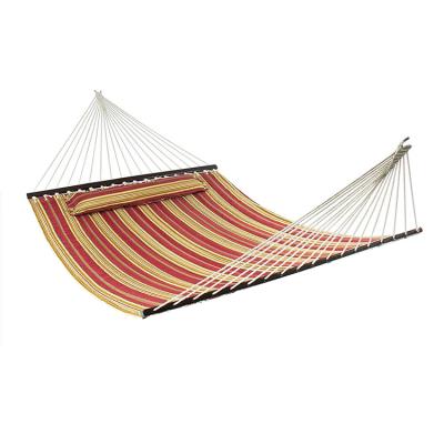 China Adult Person Hammock Lengthen And Thicken Quilted Outdoor Fabric Hammock With Spreader Bars for sale