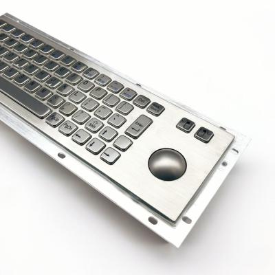 China IP65 / IK07 Industrial Waterproof Keyboard With Stainless Steel Trackball for sale