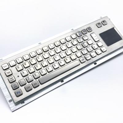 China KIOSK IP65 / IK07 Waterproof Dustproof anti vandalism Industrial Stainless Steel Keyboard with TouchPad USB Rear Panel Mounted -40℃ for sale