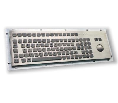 China kiosk IP65 / IK07 Waterproof Stainless Steel Industrial Keyboard With Trackball USB Rear Panel Mounted -40℃ for sale