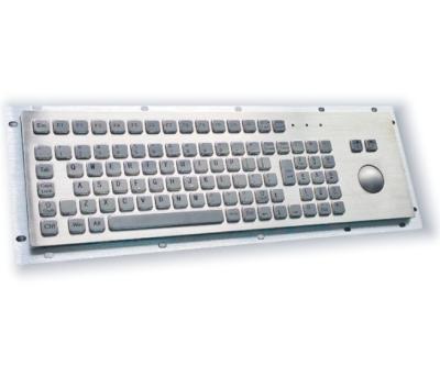 China KIOSK IP65 / IK07 Industrial Metal Keyboard IP65 With 38mm Stainless Steel Trackball Rear Panel Mounted -40℃ for sale