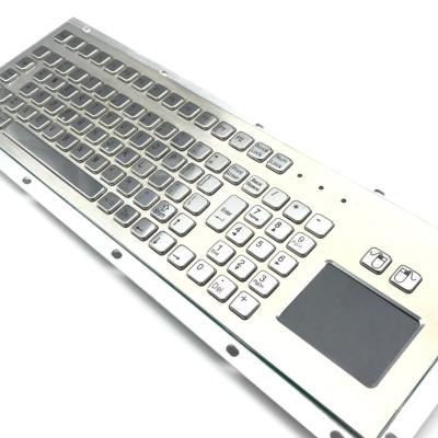 China KIOSK IP65 / IK07 Waterproof Stainless Steel Industrial Keyboard With Touch Pad Rear Panel Mounted -40℃ for sale