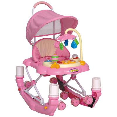 China Iron 2 in 1 Baby Rocking Walker with Canopy and Push Bar for sale